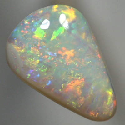 SOLID SEMI BLACK OPAL Sparkling gold fire, orange and yellow with green